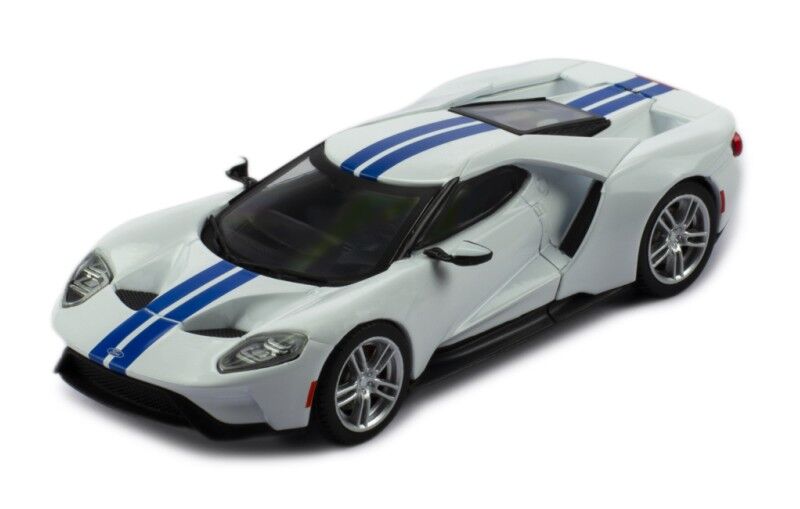 IXO Models 1/43 Ford GT 2017 White With Blue Stripes