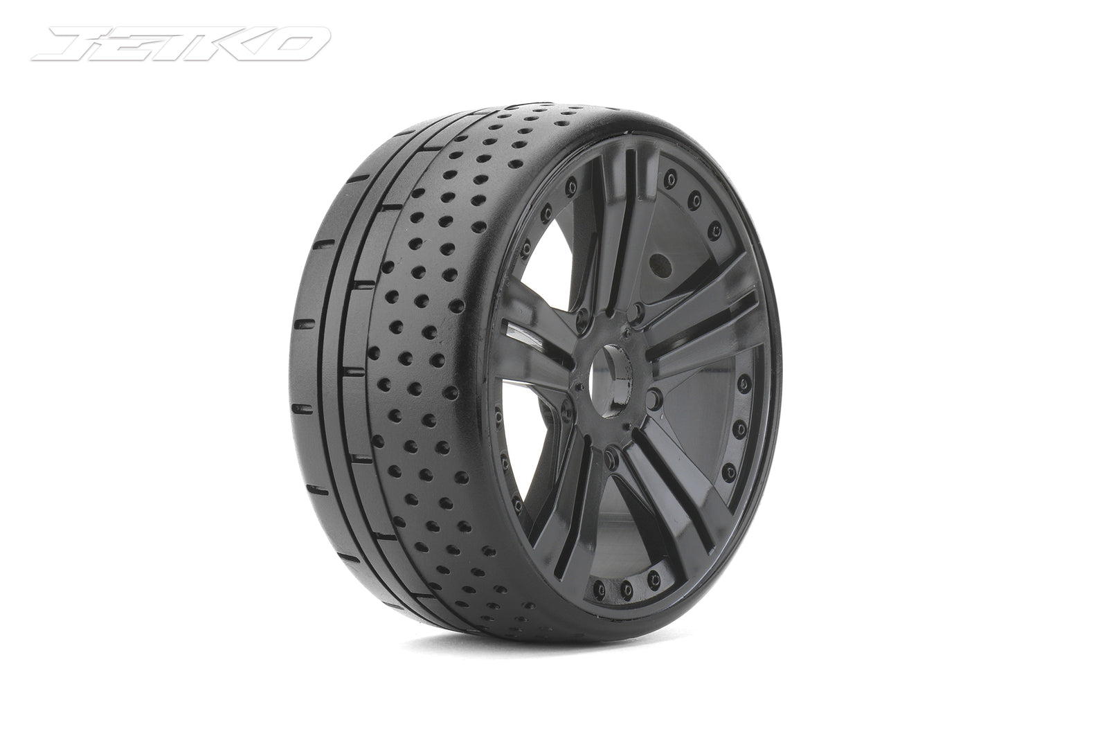 JKO1102CBUSGB Jetko 1/8 GT HOT DOT Tyres (Claw Rim/Black/Ultra Soft/Belted) (2pcs) [1102CBUSGB] Jetko