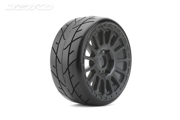 JKO1103RBMSGB Jetko 1/8 GT VERTEX Tyres (Radia Rim/Black/Medium Soft/Belted) (2pcs) [1103RBMSGB]