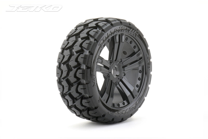 JKO1501CBMSGB Jetko 1/8 Buggy EX-TOMAHAWK Tyres (Claw Rim/Black/Medium Soft/Belted) [1501CBMSGB] Jetko