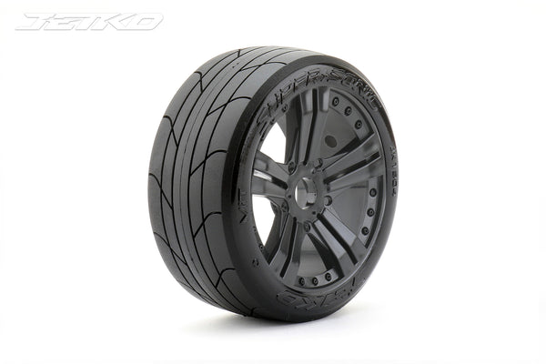 JKO1504CBMSGB Jetko 1/8 Buggy EX-SUPER SONIC Tyres (Claw Rim/Black/Medium Soft/Belted) [1504CBMSGB]