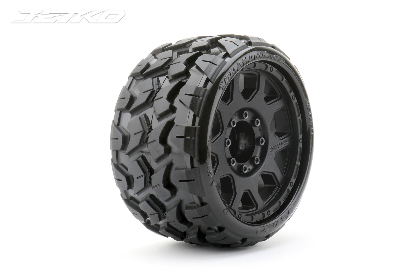 JKO1601CBMSGBB3 Jetko 1/8 SGT 3.8 EX-TOMAHAWK Tyres (Claw Rim/Black/Medium Soft/Belted/12mm) [1601CBMSGBB3] Jetko