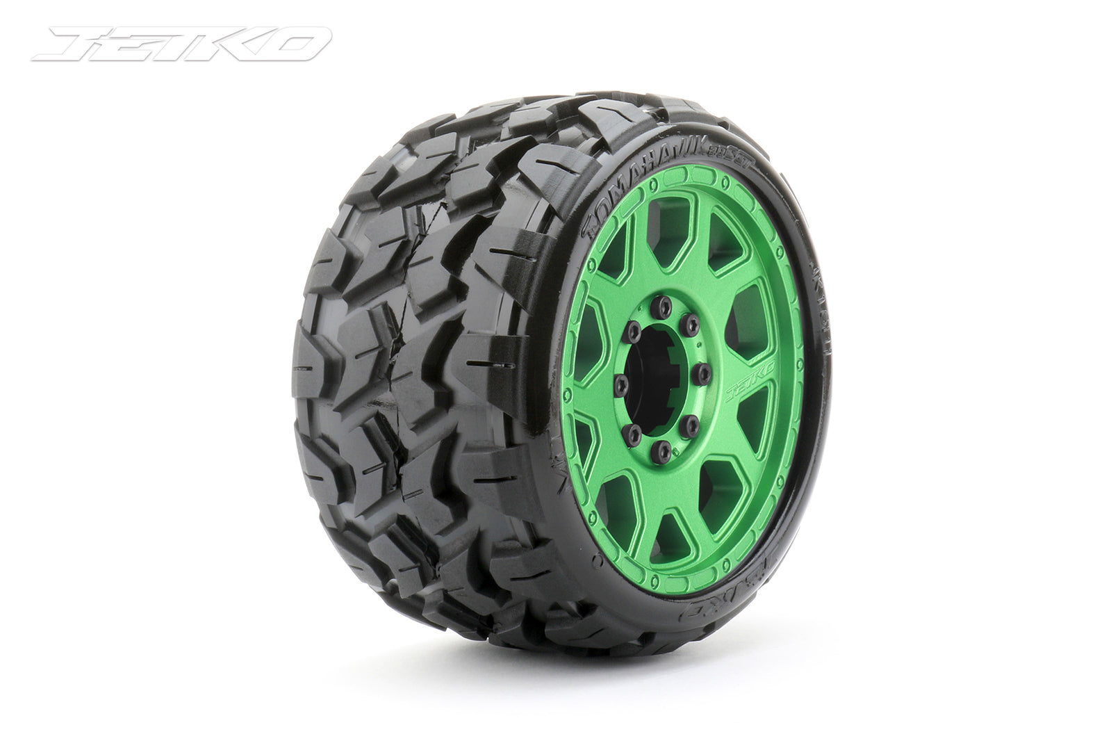 JKO1601CGMSGBB1 Jetko 1/8 SGT 3.8 EX-TOMAHAWK Tyres (Claw Rim/Metal Green/Med Soft/Belted/17mm 0 o/s) [1601CGMSGBB1] Jetko
