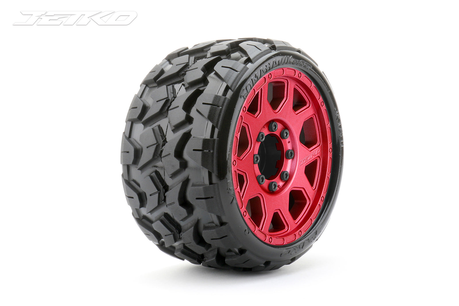 JKO1601CRMSGBB1 Jetko 1/8 SGT 3.8 EX-TOMAHAWK Tyres (Claw Rim/Metal Red/Med Soft/Belted/17mm 0 o/s) [1601CRMSGBB1] Jetko