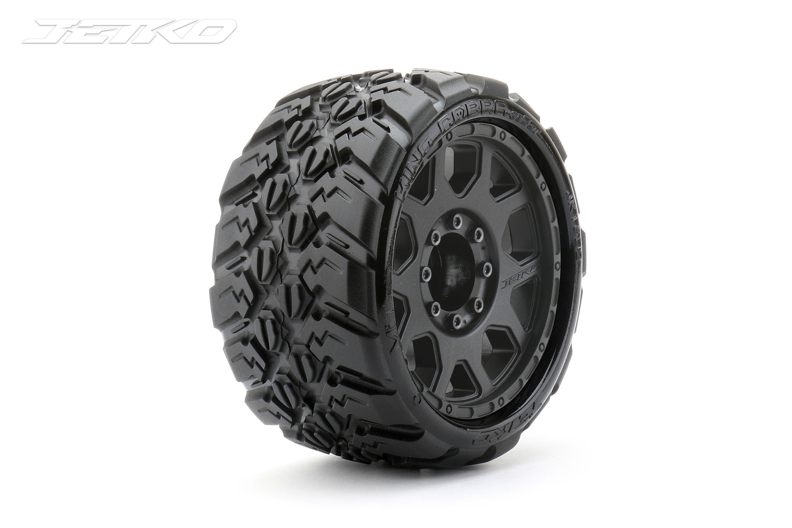 JKO1602CBMSGBB2 Jetko 1/8 SGT 3.8 EX-KING COBRA Tyres (Claw Rim/Black/Med Soft/Belted/17mm 1/2 o/s) [1602CBMSGBB2] Jetko