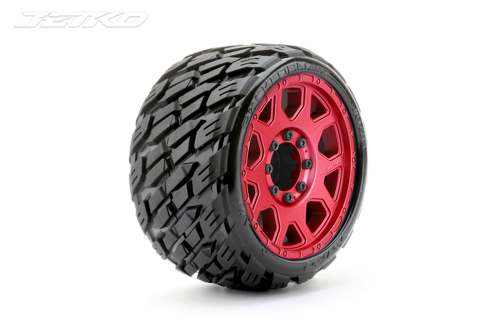 JKO1603CRMSGBB1 Jetko 1/8 SGT 3.8 EX-ROCKFORM Tyres (Claw Rim/Metal Red/Med Soft/Belted/17mm 0 o/s) [1603CRMSGBB1] Jetko