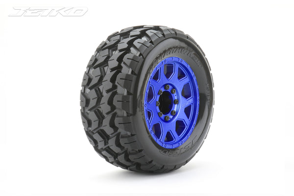 JKO1801CLMSGBB1 Jetko 1/8 MT 3.8 EX-TOMAHAWK Tyres (Claw Rim/Metal Blue/Med Soft/Belted/17mm 0 o/s) [1801CLMSGBB1]