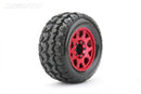 JKO1801CRMSGBB1 Jetko 1/8 MT 3.8 EX-TOMAHAWK Tyres (Claw Rim/Metal RED/Med Soft/Belted/17mm 0 o/s) [1801CRMSGBB1] Jetko