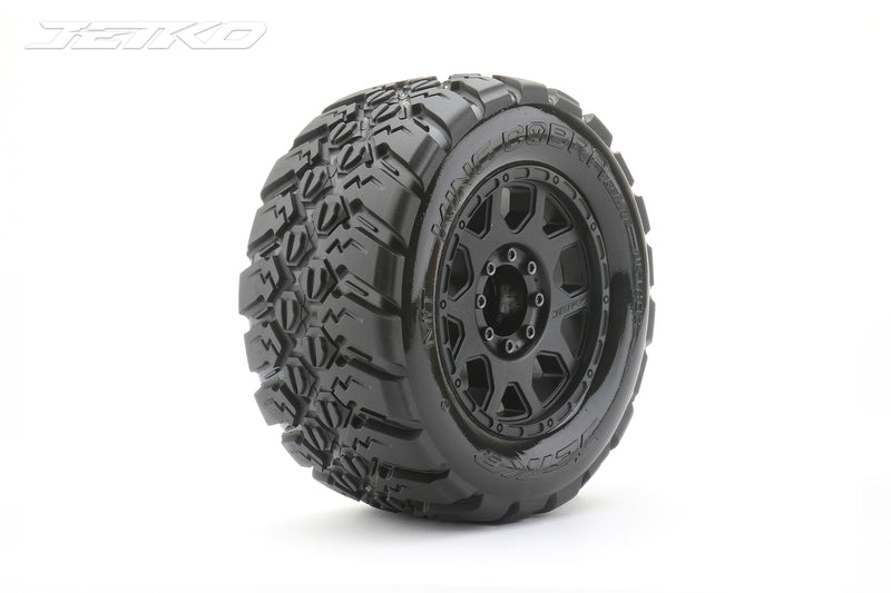 JKO1802CBMSGBB2 Jetko 1/8 MT 3.8 EX-KING COBRA Tyres (Claw Rim/Black/Med Soft/Belted/17mm 1/2 o/s) [1802CBMSGBB2]