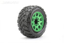 JKO1802CGMSGBB1 Jetko 1/8 MT 3.8 EX-KING COBRA Tyres (Claw Rim/Metal Grn/Med Soft/Belted/17mm 0 o/s) [1802CGMSGBB1] Jetko