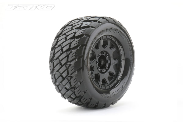 JKO1803CBMSGBB1 Jetko 1/8 MT 3.8 EX-ROCKFORM Tyres (Claw Rim/Black/Medium Soft/Belted/17mm 0 o/s) [1803CBMSGBB1]