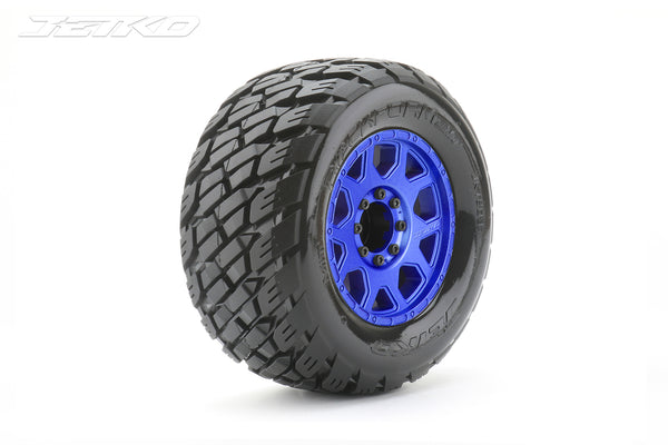 JKO1803CLMSGBB1 Jetko 1/8 MT 3.8 EX-ROCKFORM Tyres (Claw Rim/Metal Blue/Med Soft/Belted/17mm 0 o/s) [1803CLMSGBB1]