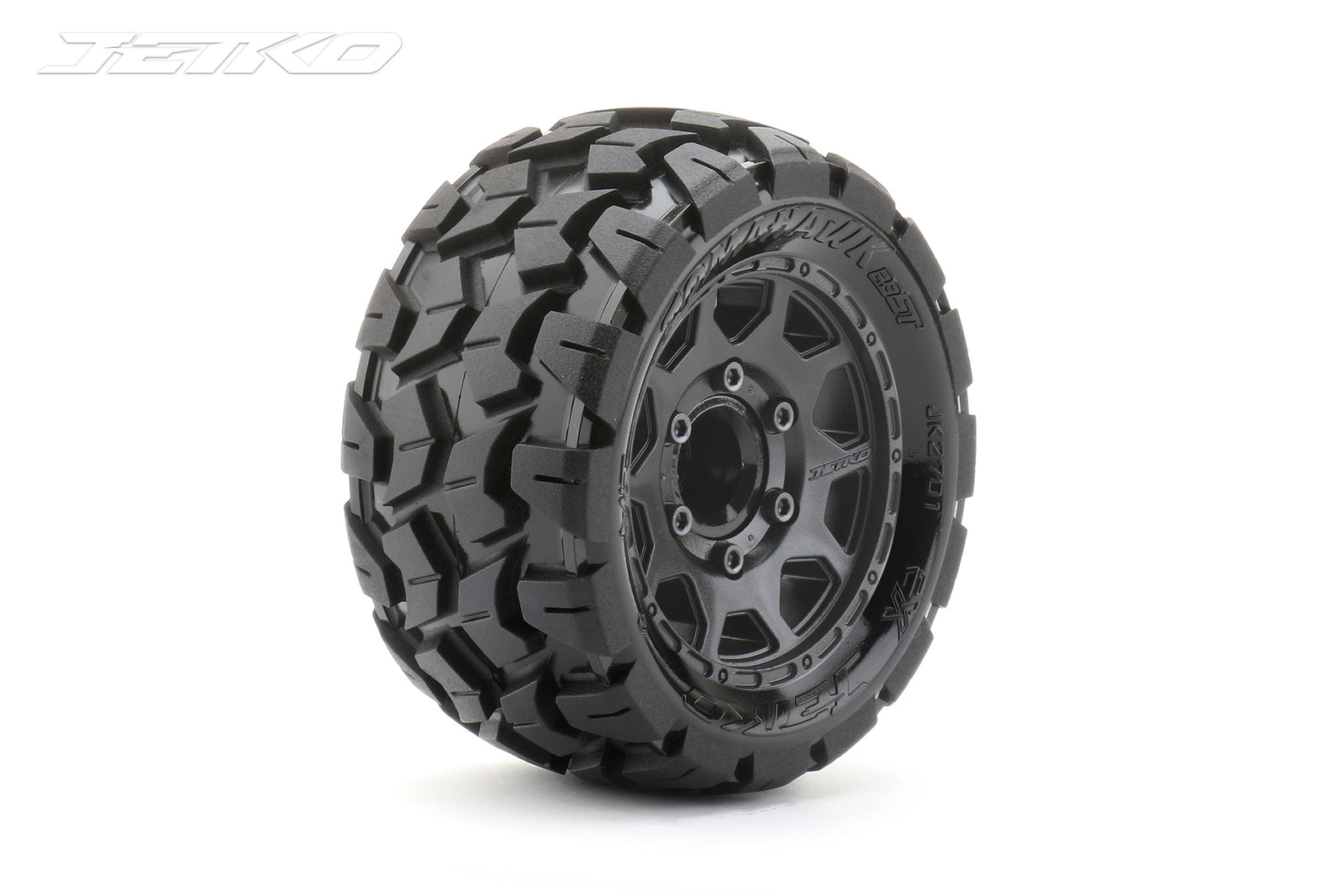 JKO2701CBMSGNB1 Jetko 1/10 ST 2.8 EX-TOMAHAWK Tyres (Claw Rim/Black/Medium Soft/Narrow/12mm 0 o/s) [2701CBMSGNB1] Jetko
