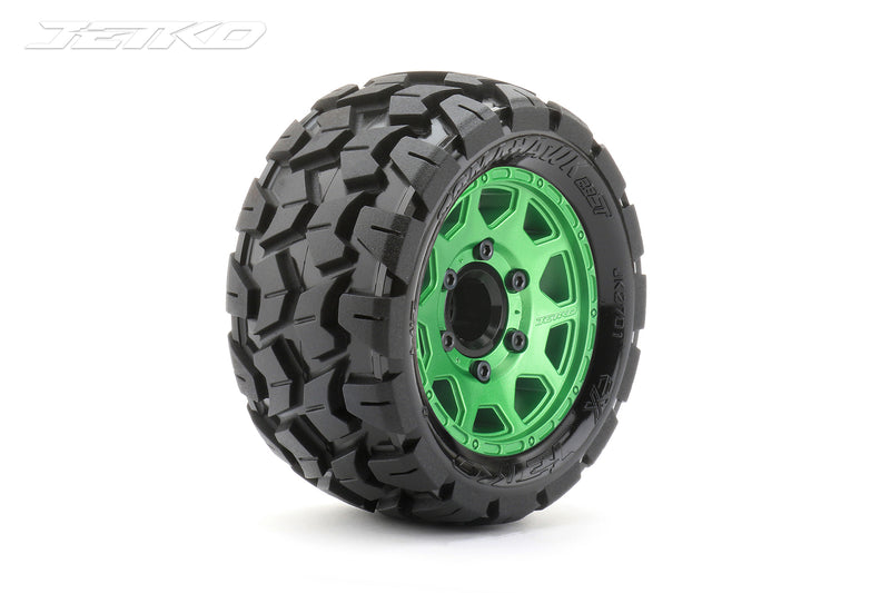 JKO2701CGMSGNB1 Jetko 1/10 ST 2.8 EX-TOMAHAWK Tyres (Claw Rim/Metal Green/Medium Soft/12mm 0 o/s) [2701CGMSGNB1]