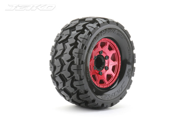 JKO2801CRMSGNB1 Jetko 1/10 MT 2.8 EX-TOMAHAWK Tyres (Claw Rim/Metal RED/Medium Soft/12mm 0 o/s) [2801CRMSGNB1]