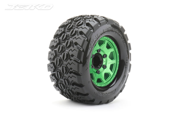 JKO2802CGMSGNB1 Jetko 1/10 MT 2.8 EX-KING COBRA Tyres (Claw Rim/Metal Green/Medium Soft/12mm 0 o/s) [2802CGMSGNB1]