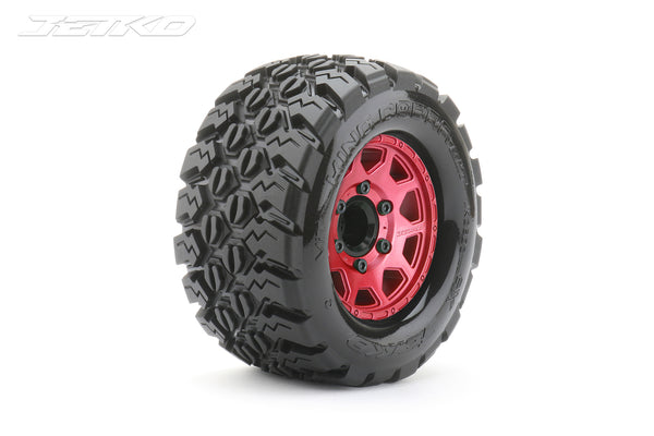 JKO2802CRMSGNB1 Jetko 1/10 MT 2.8 EX-KING COBRA Tyres (Claw Rim/Metal RED/Medium Soft/12mm 0 o/s) [2802CRMSGNB1]