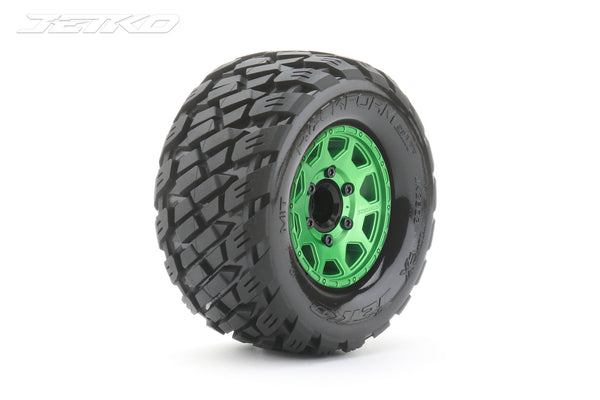 JKO2803CGMSGNB1 Jetko 1/10 MT 2.8 EX-ROCKFORM Tyres (Claw Rim/Metal Green/Medium Soft/12mm 0 o/s) [2803CGMSGNB1]