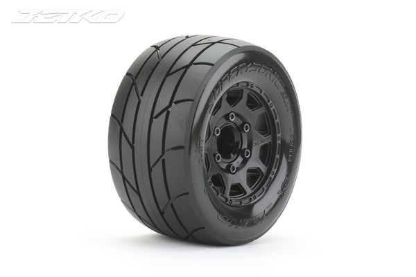 JKO2804CBMSGNB1 Jetko 1/10 MT 2.8 EX-SUPER SONIC Tyres (Claw Rim/Black/Med Soft/Narrow/12mm 0 o/s) [2804CBMSGNB1]