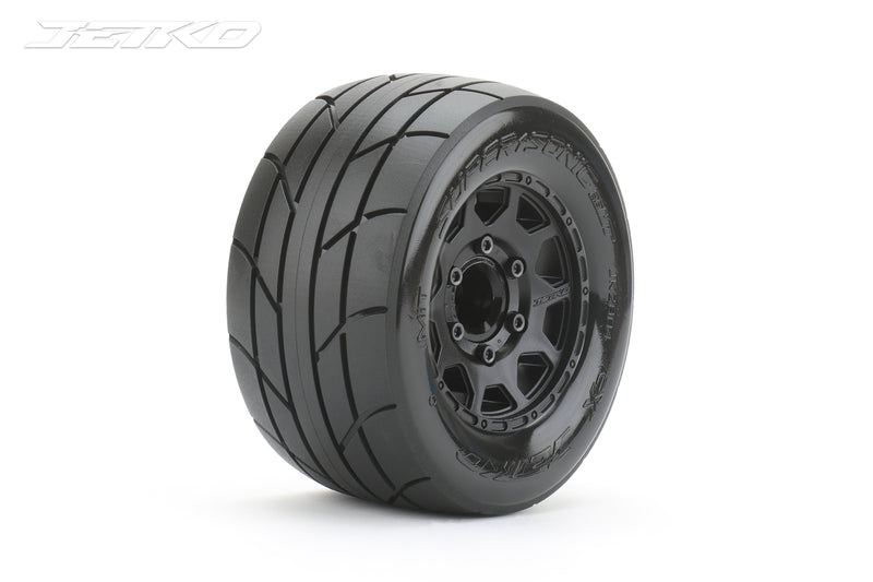 JKO2804CBMSGNB1 Jetko 1/10 MT 2.8 EX-SUPER SONIC Tyres (Claw Rim/Black/Med Soft/Narrow/12mm 0 o/s) [2804CBMSGNB1]