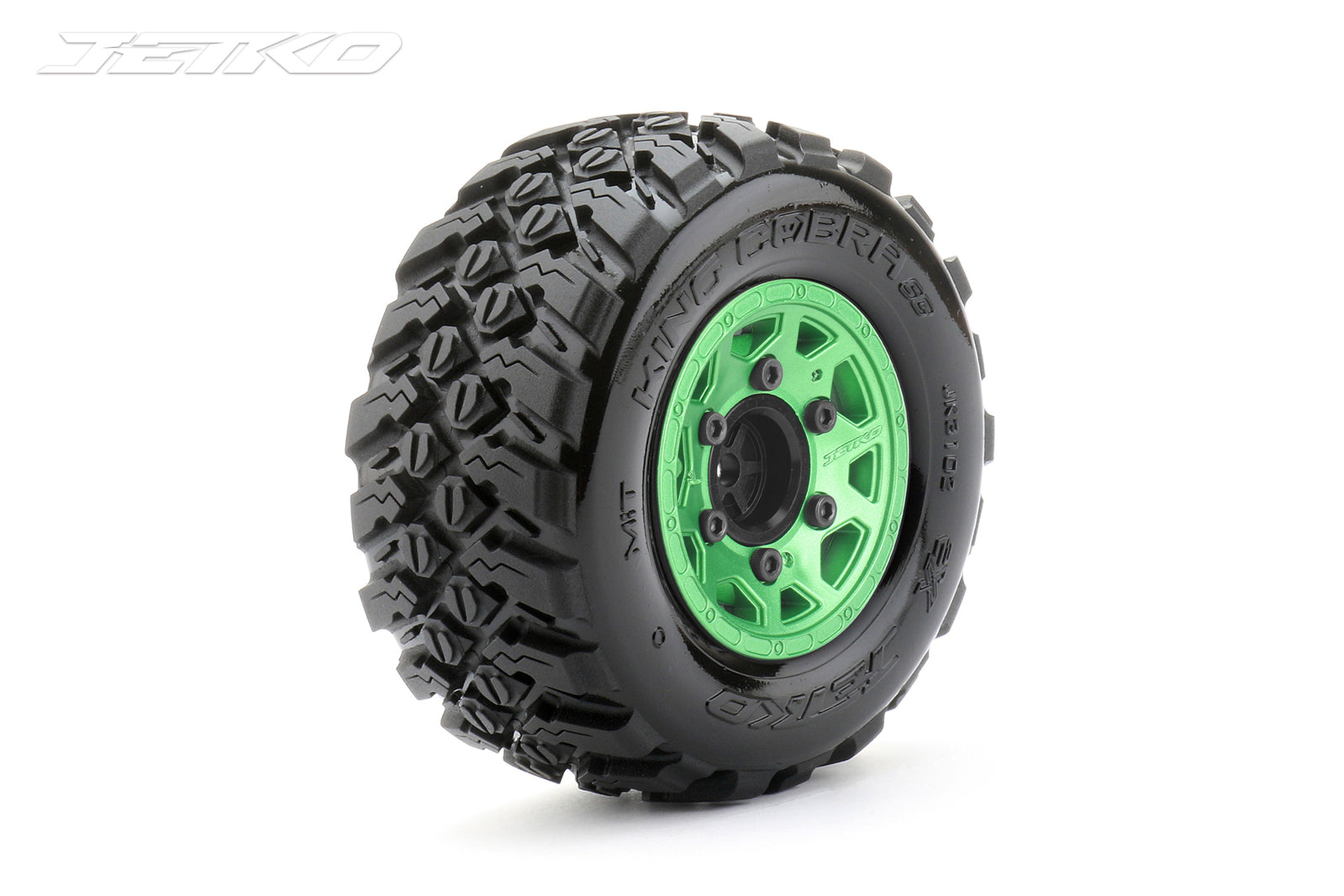 JKO3102CGMSGNB1 Jetko 1/10 SC EX-KING COBRA Tyres (Claw Rim/Metal Green/Medium Soft/12mm 0 o/s) [3102CGMSGNB1] Jetko