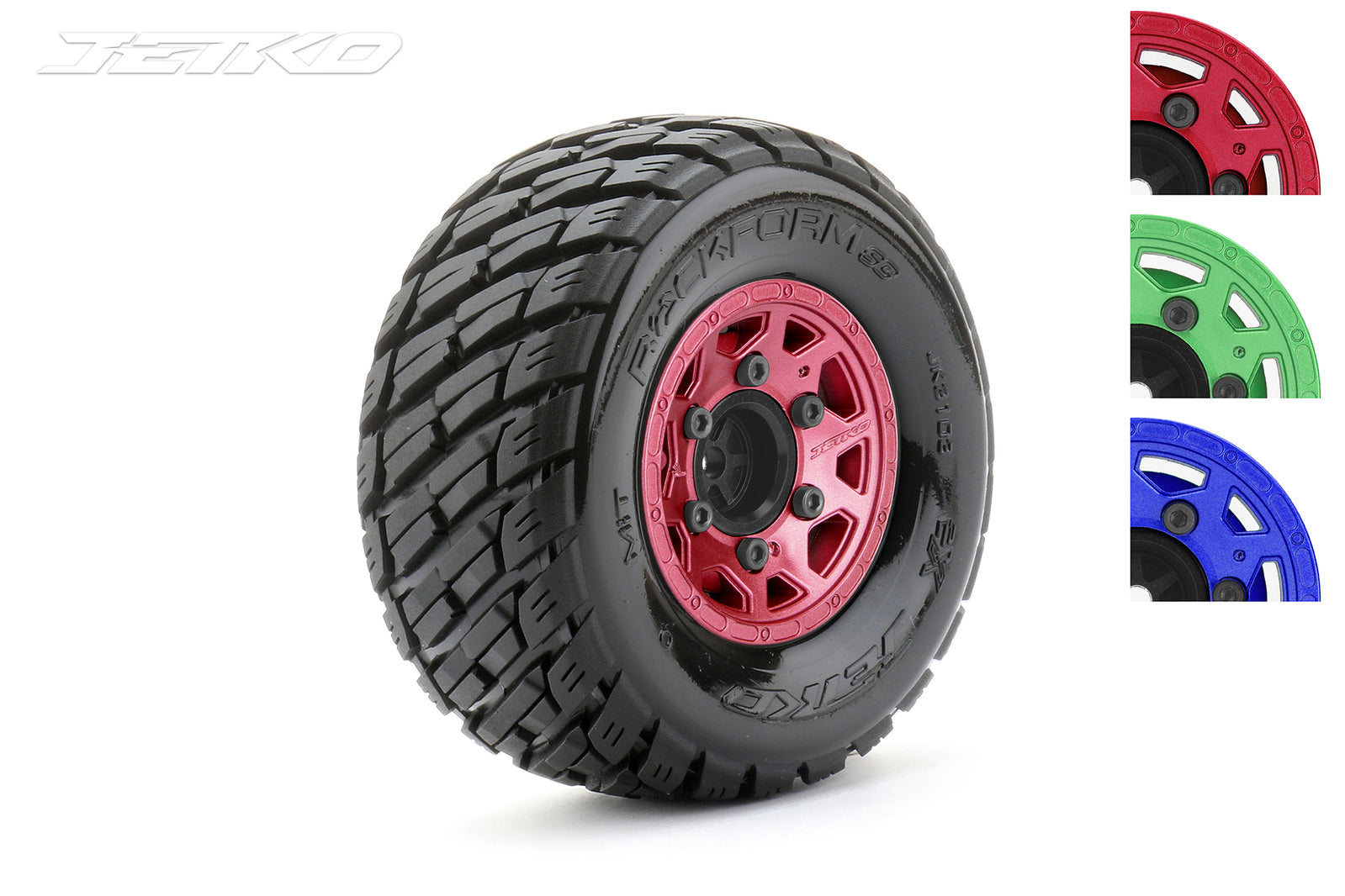JKO3103CRMSGNB1 Jetko 1/10 SC EX-ROCKFORM Tyres (Claw Rim/Metal Red/Medium Soft/12mm 0 o/s) [3103CRMSGNB1] Jetko