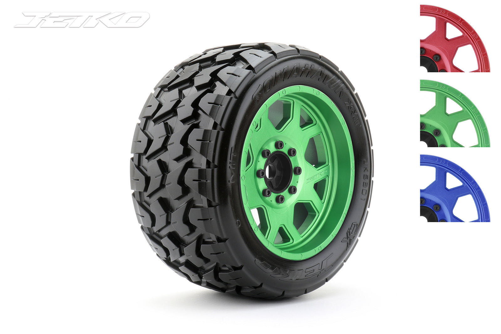 JKO5801CGMSGBB2 Jetko 1/5 XMT EX-TOMAHAWK Tyres (Claw Rim/Metal Green/Medium Soft/Belted/24mm) [5801CGMSGBB2] Jetko