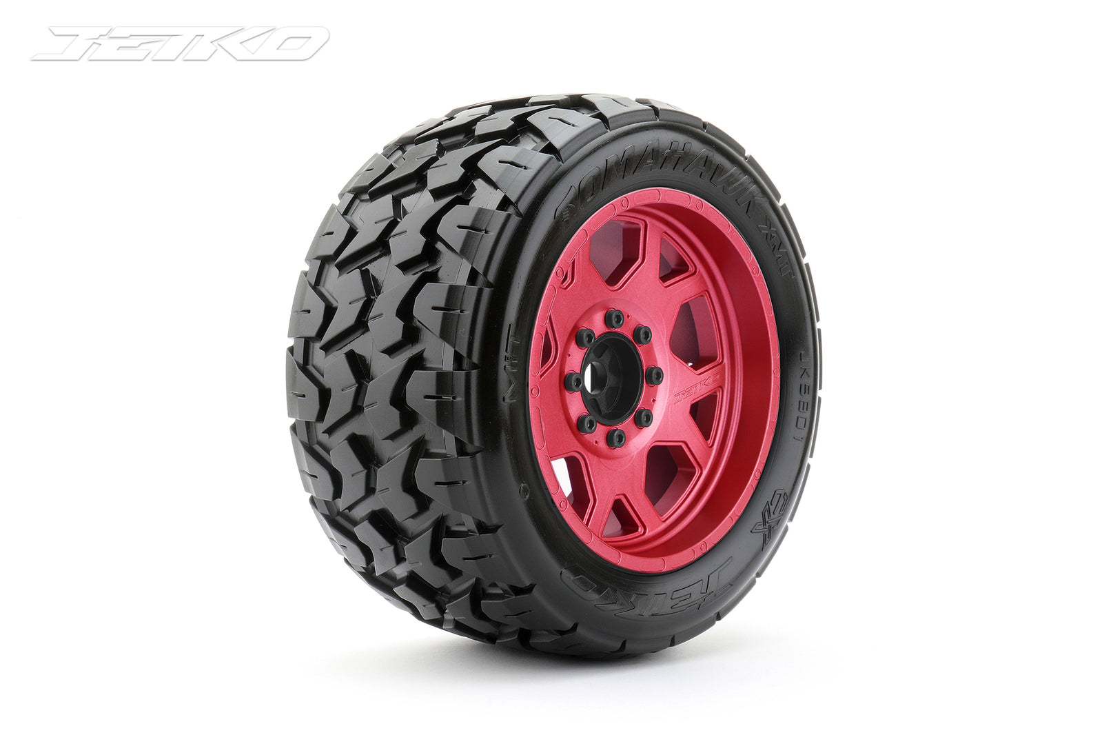 JKO5801CRMSGBB1 Jetko 1/5 XMT EX-TOMAHAWK Tyres (Claw Rim/Metal Red/Medium Soft/Belted/24mm) [5801CRMSGBB1] Jetko