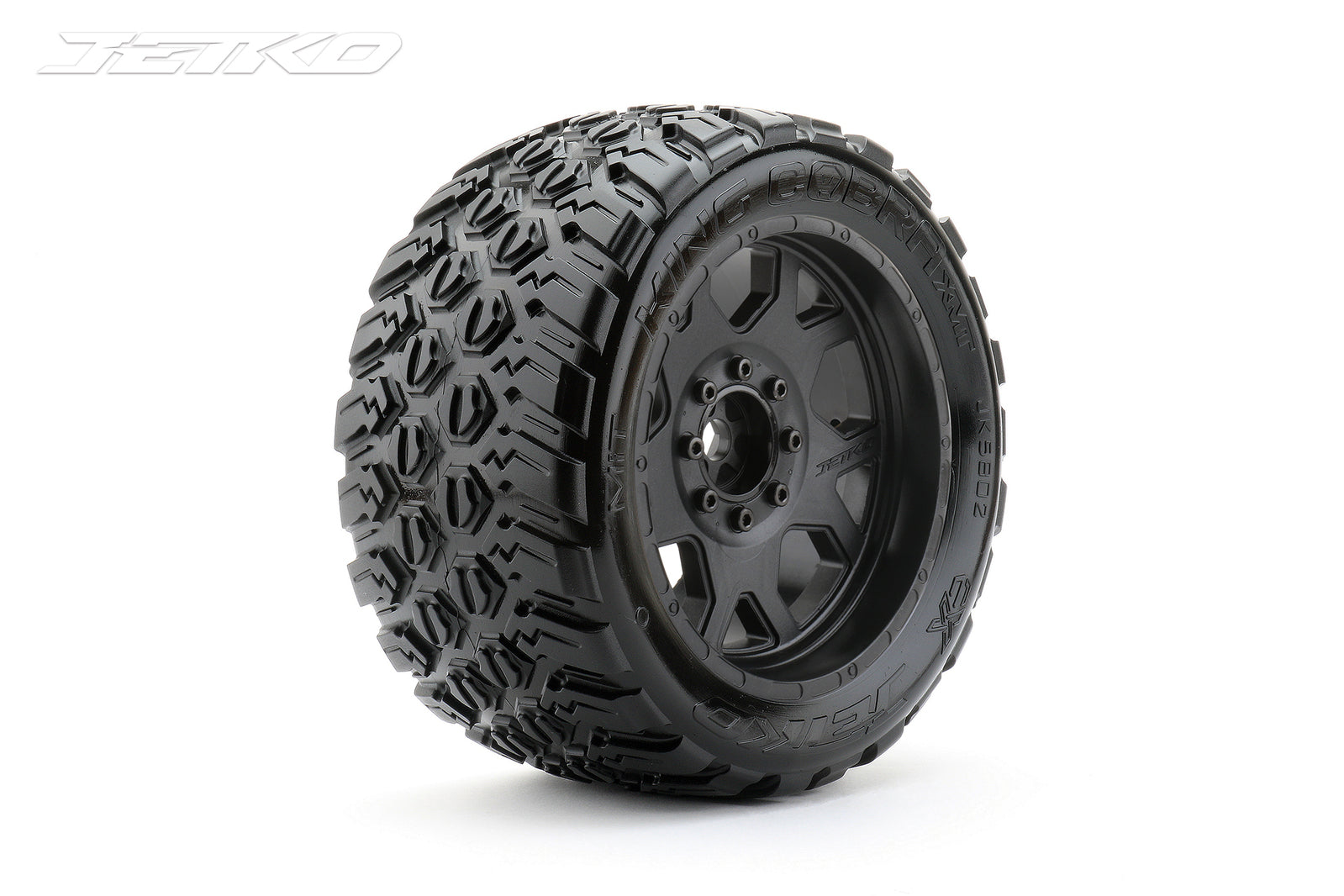 JKO5802CBMSGBB1 Jetko 1/5 XMT EX-KING COBRA Tyres (Claw Rim/Black/Medium Soft/Belted/24mm) [5802CBMSGBB1] Jetko