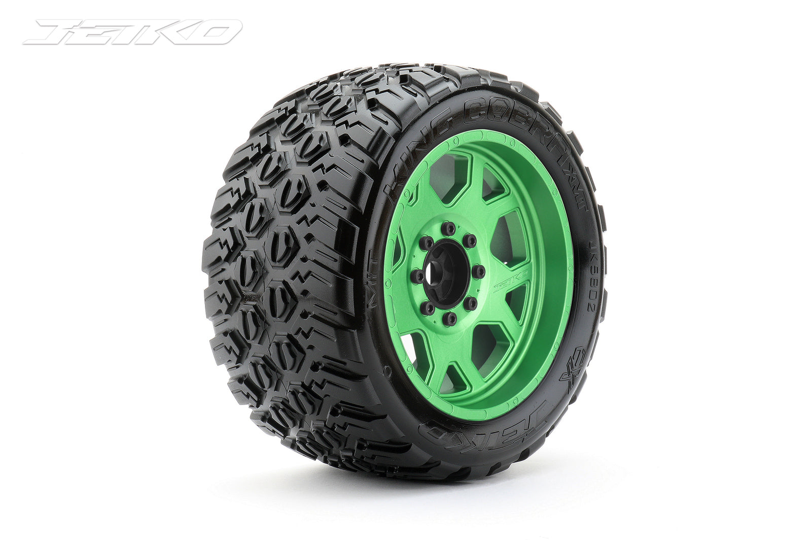 JKO5802CGMSGBB1 Jetko 1/5 XMT EX-KING COBRA Tyres (Claw Rim/Metal Green/Medium Soft/Belted/24mm) [5802CGMSGBB1] Jetko