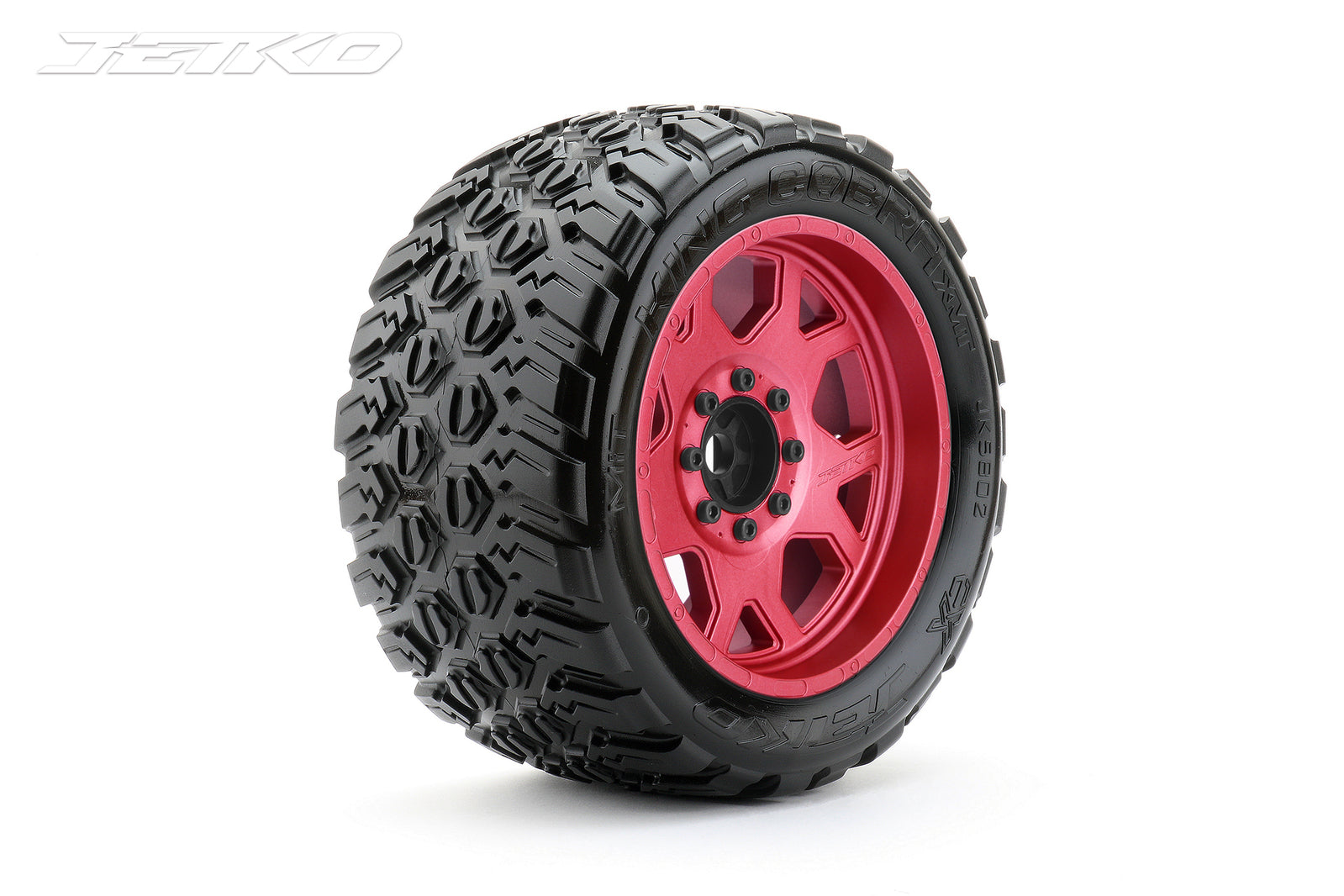 JKO5802CRMSGBB1 Jetko 1/5 XMT EX-KING COBRA Tyres (Claw Rim/Metal Red/Medium Soft/Belted/24mm) [5802CRMSGBB1] Jetko