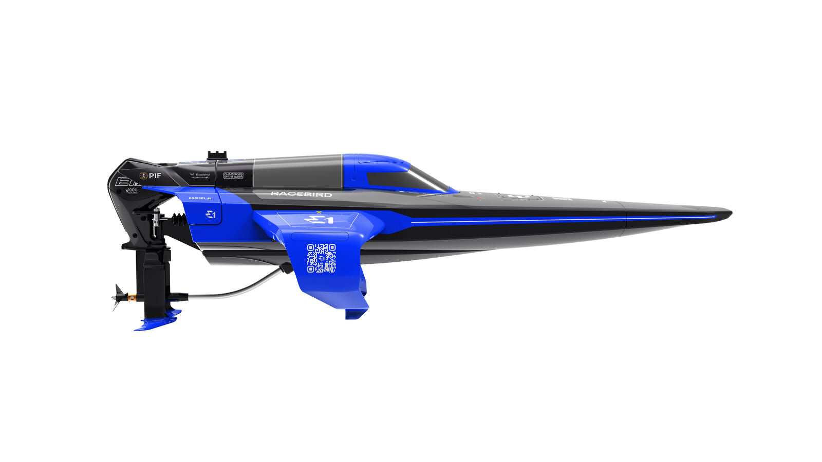 Joysway E1 RaceBird 1:14 Hydrofoil 545mm Brushed 25km/h RTR Speedboat - Blue