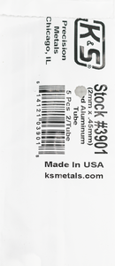 K&S 3901 ROUND ALUMINUM TUBE .45MM WALL (1 METRE) 2MM OD (5 tubes per bag x 2 bags) K&S METALS