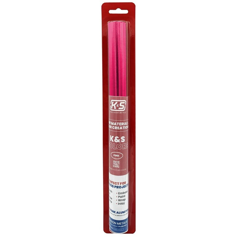 K&S 6045 Pink Aluminum Foil .004" Thick (36 Ga) x 12" Wide x 24" Long (1 Roll) K&S METALS