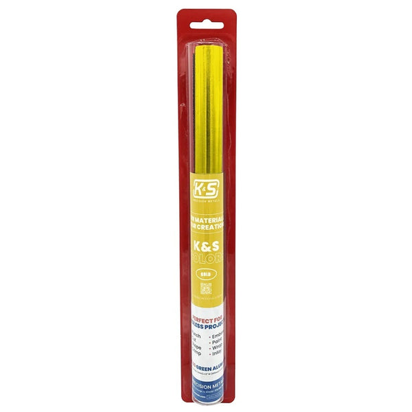 K&S 6055 Gold Aluminum Foil .004" Thick (36 Ga) x 12" Wide x 24" Long (1 Roll)