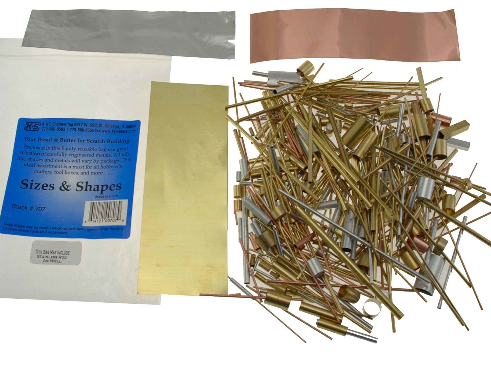 K&S 707 SIZE & SHAPE ASSORTMENT (1 PIECE) LARGE BAG K&S METALS