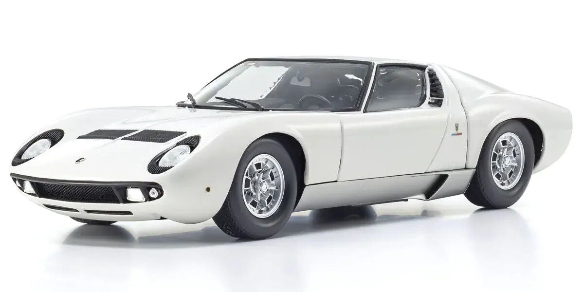 Kyosho 1/18 Lamborghini Miura P400 White/Silver (Int. Black) Diecast Model Car