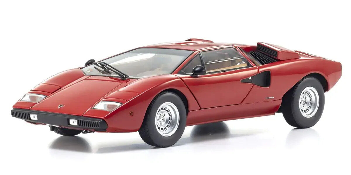 Kyosho 1/18 Lamborghini Countach LP 400 Red (Int. Tan) Diecast Model Car