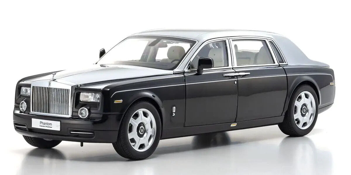 Kyosho 1/18 Rolls-Royce Phantom EWB (Black/Silver) Diecast Model Car