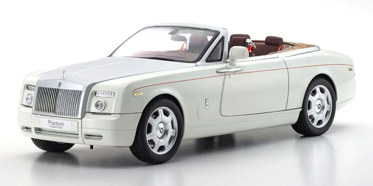 Kyosho 1/18 Rolls-Royce Phantom Drophead Coupe English White Diecast Model Car