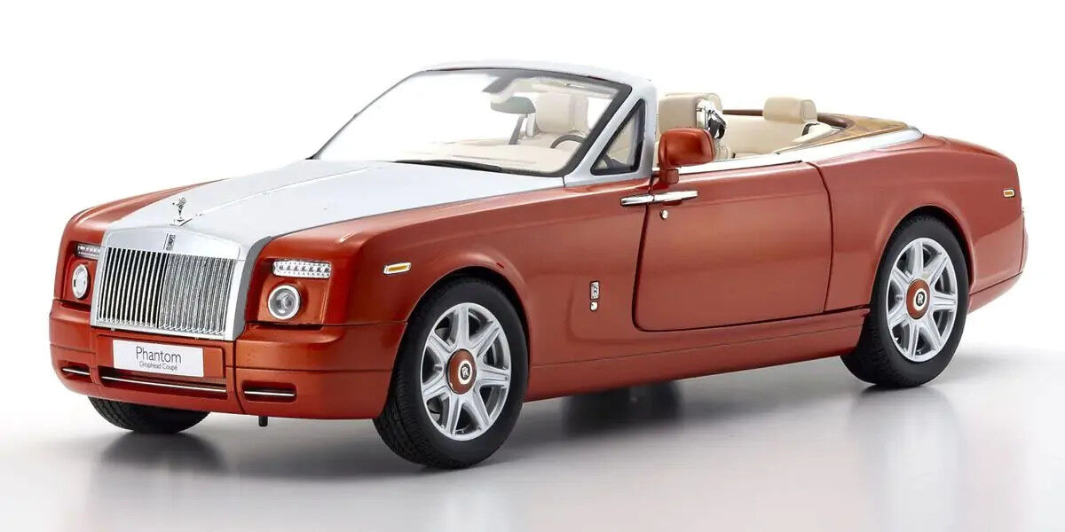 Kyosho 1/18 Rolls-Royce Phantom Drophead Coupe - Orange - Orange Diecast Model Car