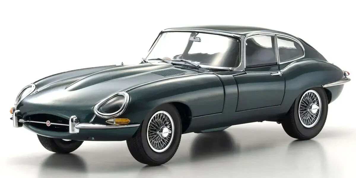 Kyosho 1/18 Jaguar E-Type Opalescent Dark Green Diecast Model Car