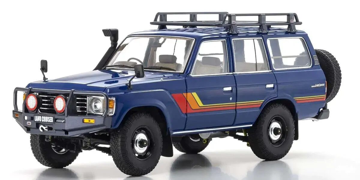 Kyosho 1/18 Toyota Land Cruiser 60 Blue Diecast Model Car
