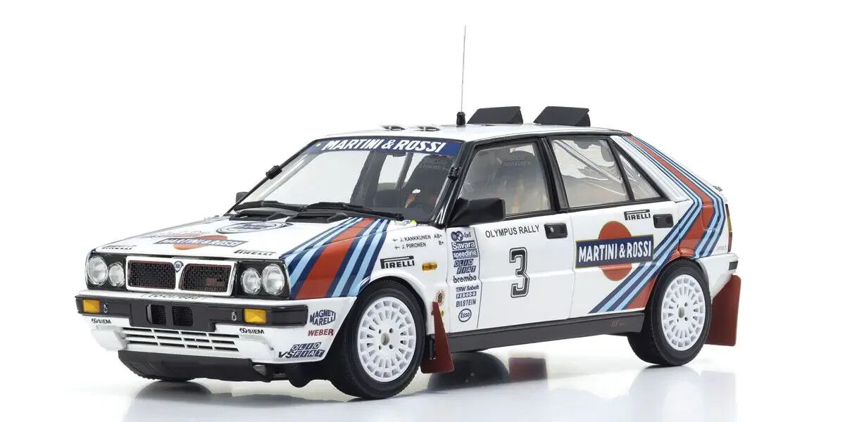 Kyosho 1/18 Lancia Delta HF 4WD 1987 Olympus Rally MARTINI ROSSI Nr.3 Diecast Model Car