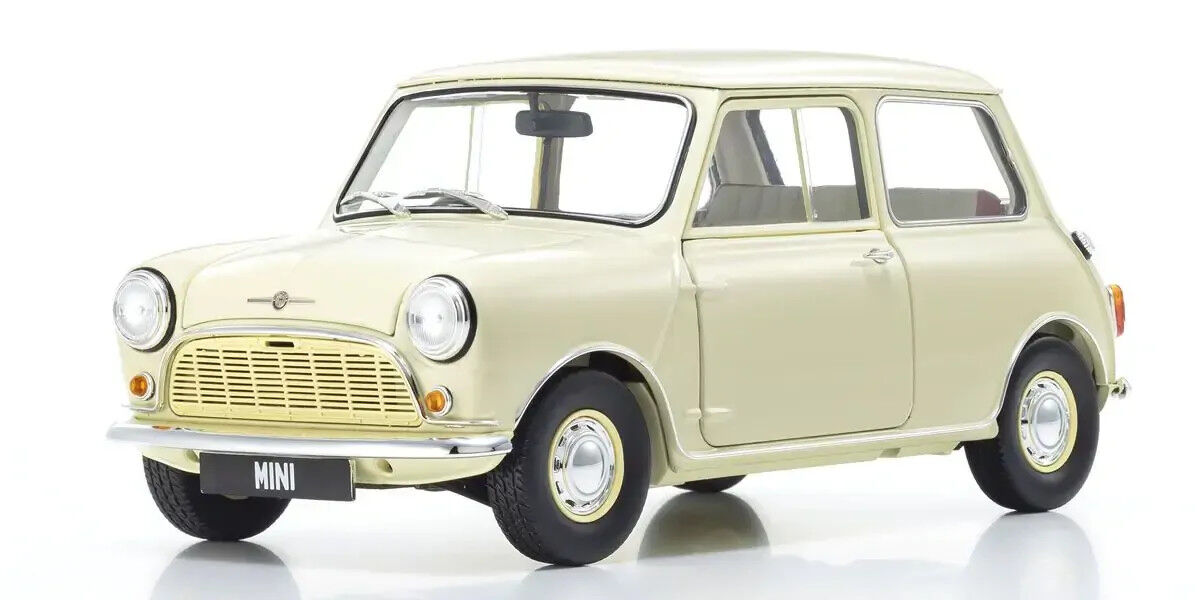 Kyosho 1/18 Morris Mini Minor Old English White Diecast Model Car