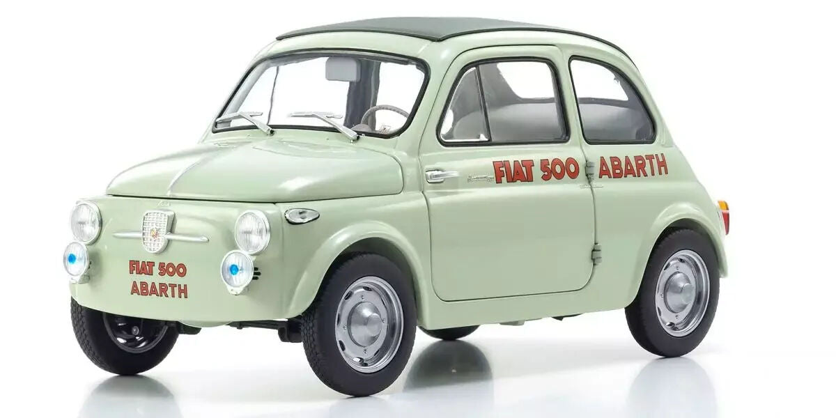 Kyosho Original 1/18 Fiat Nuova 500 Elaborazione Abarth Record Green Clear Diecast Model Car