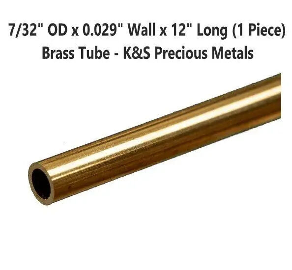 K&S Brass Round Tube 7/32 x 12" 0.029 Wall