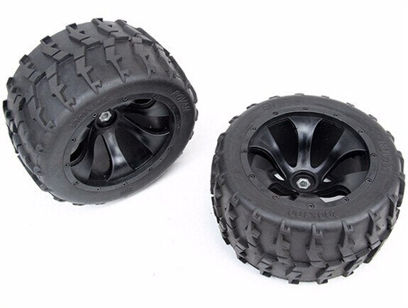 KSRC850912 Rovan 4WD Monster Truck Tyres on Black Rims, 18mm Square Drive (4) Rovan