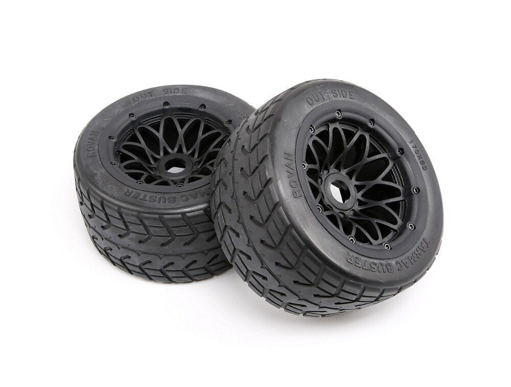KSRC85447 Baja 5B Tarmac Rear Tyre & Rim Set, Thicker Tyre/New Rims. Rovan