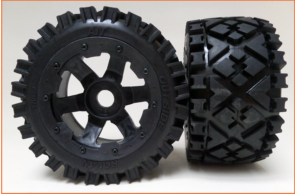 KSRC95120 Baja 5B Rear All Terrain Tyre & Rim, 2pce Rovan